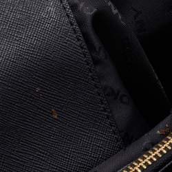 Pre Owned DKNY Black Leather Beekman French Whipstitch Trim Tote