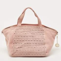 DKNY Pink Perforated Nubuck Tote