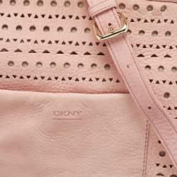 DKNY Pink Perforated Nubuck Tote