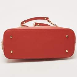 Pre Owned DKNY Red Leather Dome Shoulder Bag