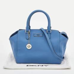 Pre Owned DKNY Blue Leather Bryant Park Top Zip Satchel