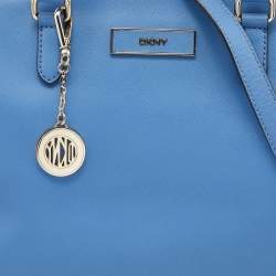 Pre Owned DKNY Blue Leather Bryant Park Top Zip Satchel