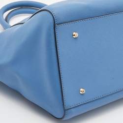 Pre Owned DKNY Blue Leather Bryant Park Top Zip Satchel