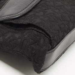 Pre Owned DKNY Black Signature Canvas and Leather Shoulder Bag
