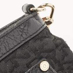 Pre Owned DKNY Black Signature Canvas and Leather Shoulder Bag