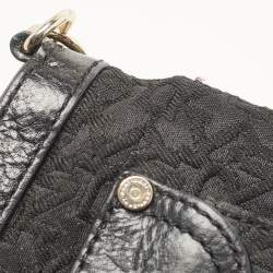 Pre Owned DKNY Black Signature Canvas and Leather Shoulder Bag