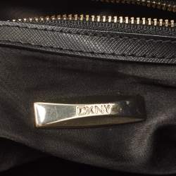 Pre Owned DKNY Black Signature Canvas and Leather Shoulder Bag