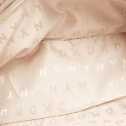 Pre Owned DKNY Beige/Brown Signature Coated Canvas and Leather Chain Shoulder Bag