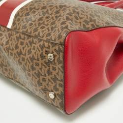 Pre Owned DKNY Tri Color Signature Coated Canvas and Leather Tote