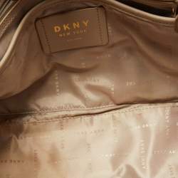Pre Owned DKNY Tri Color Signature Coated Canvas and Leather Tote