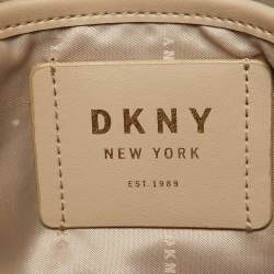 Pre Owned DKNY Tri Color Signature Coated Canvas and Leather Tote