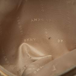 Pre Owned DKNY Tri Color Signature Coated Canvas and Leather Tote