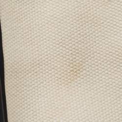 Pre Owned DKNY Black/Beige Canvas and Leather Small Cassie Tote