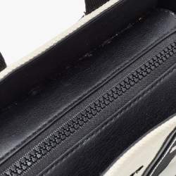 Pre Owned DKNY Black/Beige Canvas and Leather Small Cassie Tote