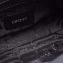 Pre Owned DKNY Black/Beige Canvas and Leather Small Cassie Tote