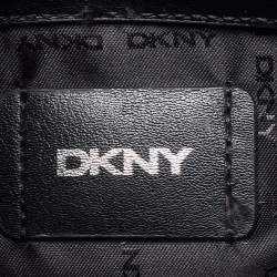 Pre Owned DKNY Black/Beige Canvas and Leather Small Cassie Tote