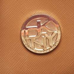 Pre Owned DKNY Orange Leather Chain Shoulder Bag