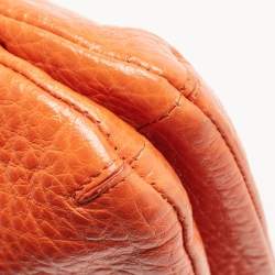 Pre Owned DKNY Orange Leather Chain Shoulder Bag