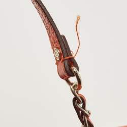 Pre Owned DKNY Orange Leather Chain Shoulder Bag