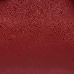 DKNY Red Leather Bryant Park Double Zip Shopper Tote