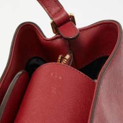 Pre Owned Dkny Red Leather Bryant Park Bag