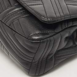 Pre Owned DKNY Black Quilted Leather Allen Flap Shoulder Bag