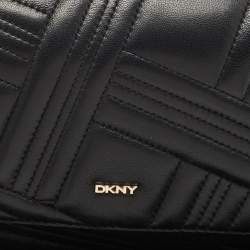 Pre Owned DKNY Black Quilted Leather Allen Flap Shoulder Bag