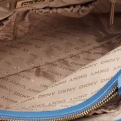 Pre Owned Dkny Blue Leather Medium Bryant Park Shopper Tote