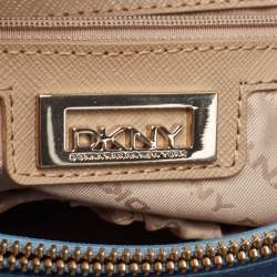 Pre Owned Dkny Blue Leather Medium Bryant Park Shopper Tote