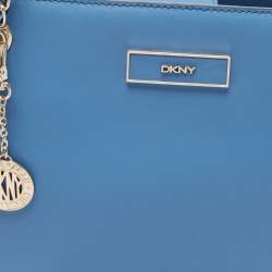 Pre Owned Dkny Blue Leather Medium Bryant Park Shopper Tote