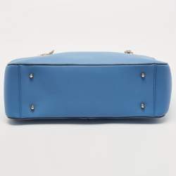 Pre Owned Dkny Blue Leather Medium Bryant Park Shopper Tote