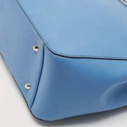 Pre Owned Dkny Blue Leather Medium Bryant Park Shopper Tote