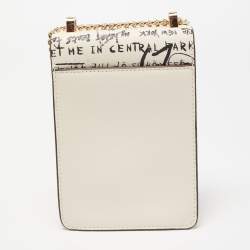 Pre Owned Dkny Multicolor Printed Leather Elissa Phone Crossbody Bag