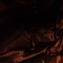 Pre Owned DKNY Beige/Red Signature Canvas and Leather Zip Tote