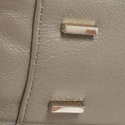 Pre Owned DKNY Grey Pinstripe Quilted Leather Gansevoort Top Handle Bag