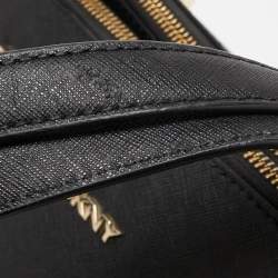 Pre Owned DKNY Black Saffiano Leather Double Zip Tote