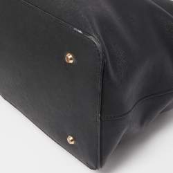 Pre Owned DKNY Black Saffiano Leather Double Zip Tote