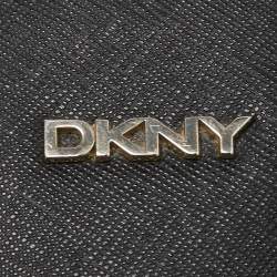 Pre Owned DKNY Black Saffiano Leather Double Zip Tote