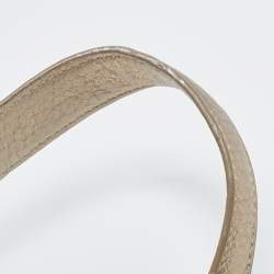 Pre Owned DKNY Gold/Beige Canvas and Leather Shoulder Bag