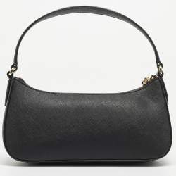 Pre Owned DKNY Black Leather Carol Baguette Bag