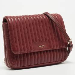 Dkny Burgundy Quilted Leather Gansevoort Crossbody Bag