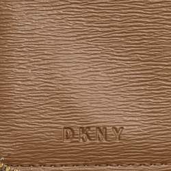 DKNY Beige/Brown Signature Coated Canvas Zip Around Continental Wallet