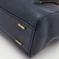Pre Owned Dkny Navy Blue Leather Greenwich Top Handle Bag