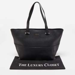 Pre Owned DKNY Black Leather Bryant Park Shopper Tote
