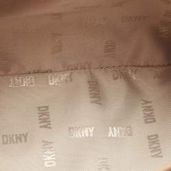 Pre Owned DKNY Tan/Brown Monogram Coated Canvas and Leather Sandra Top Handle Bag