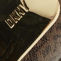 Pre Owned DKNY Tan/Brown Monogram Coated Canvas and Leather Sandra Top Handle Bag