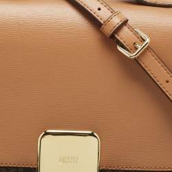 Pre Owned DKNY Tan/Brown Monogram Coated Canvas and Leather Sandra Top Handle Bag