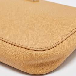 DKNY Tan Saffiano Leather Bryant Park Crossbody Bag