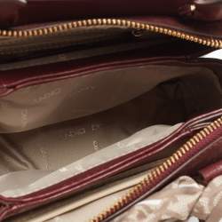Pre Owned DKNY Burgundy Leather Paige Top Handle Bag