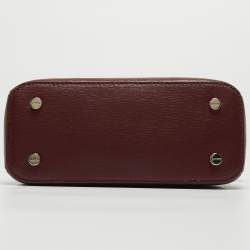 Pre Owned DKNY Burgundy Leather Paige Top Handle Bag